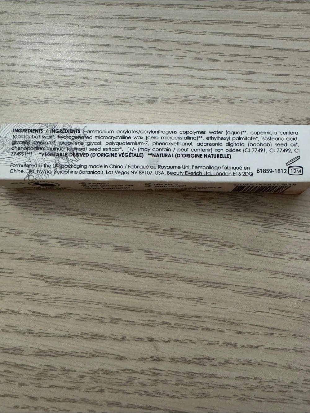 Seraphine Botanicals Quinoa + Baobab Sculpting & Strengthening Mascara